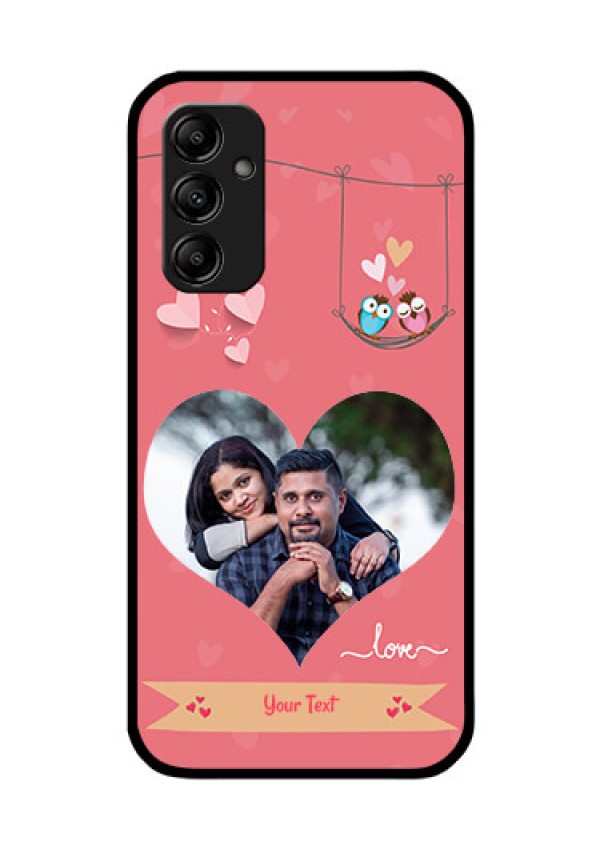 Galaxy A14 5G Personalized Glass Phone Case - Peach Color Love Design