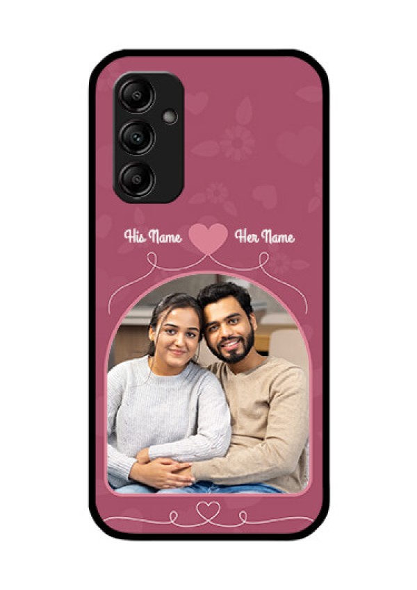 Galaxy A14 5G Photo Printing on Glass Case - Love Floral Design