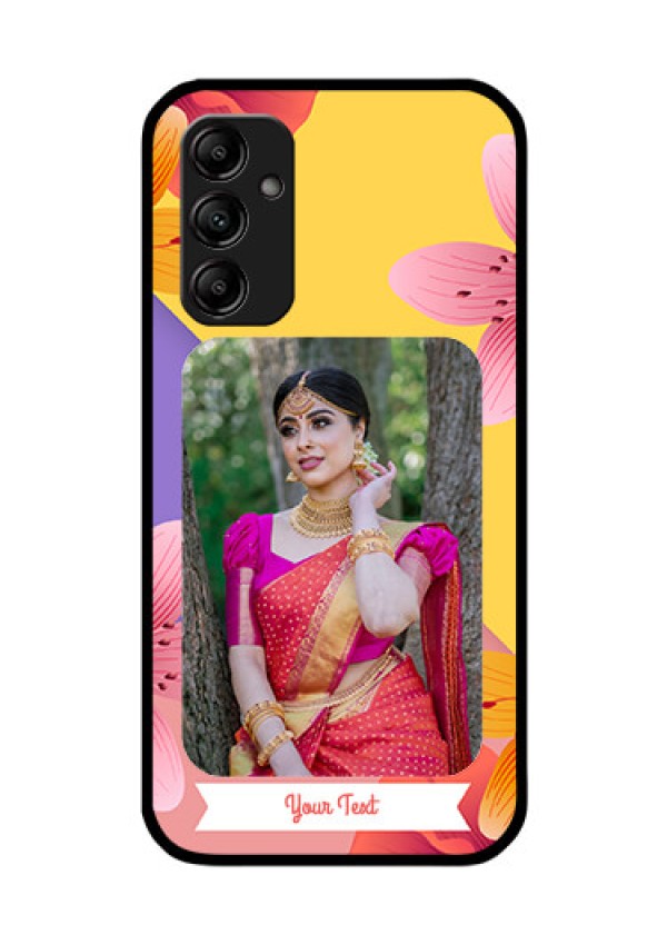 Galaxy A14 5G Custom Glass Mobile Case - 3 Image With Vintage Floral Design