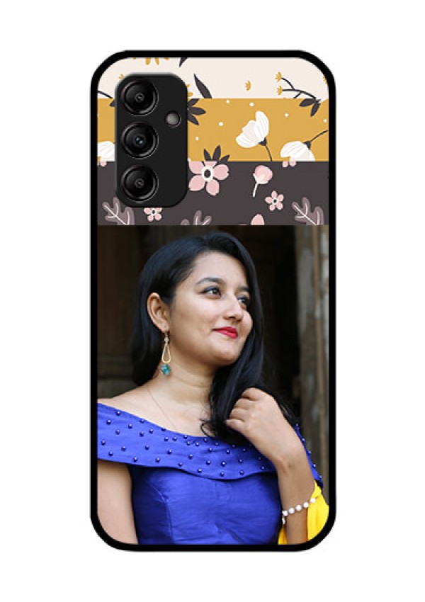 Galaxy A14 5G Custom Glass Phone Case - Stylish Floral Design