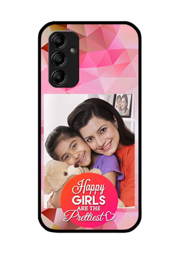 Galaxy A14 5G Photo Printing on Glass Case - Abstract Triangle Design