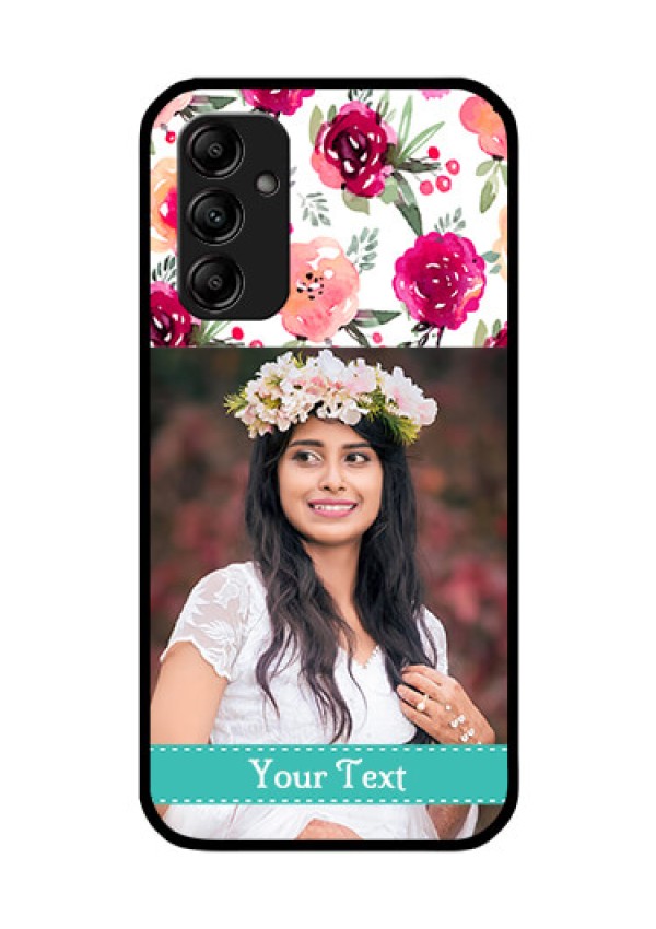 Galaxy A14 5G Custom Glass Phone Case - Watercolor Floral Design