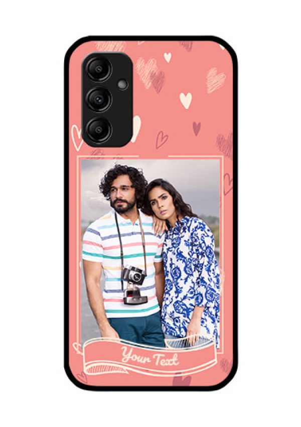 Galaxy A14 5G Custom Glass Phone Case - Love doodle art Design