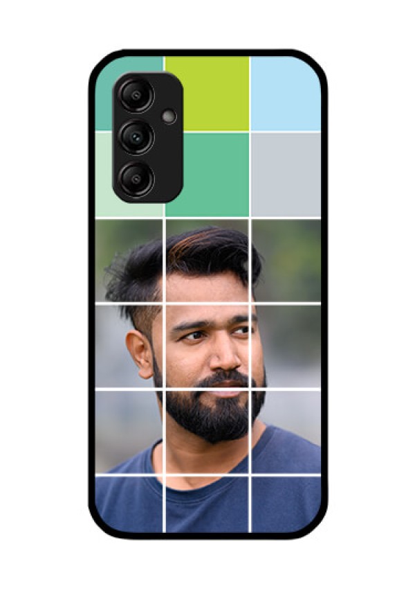 Galaxy A14 5G Photo Printing on Glass Case - with white box pattern