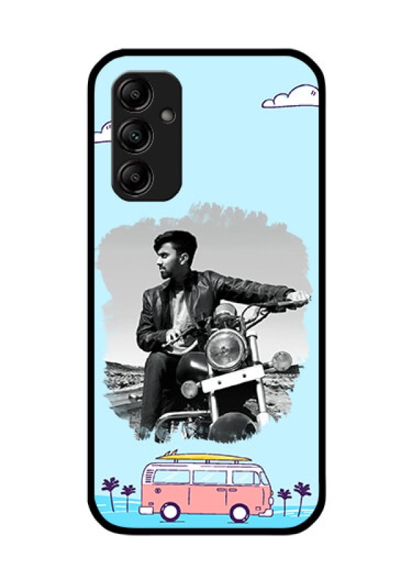 Galaxy A14 5G Photo Printing on Glass Case - Travel & Adventure Design