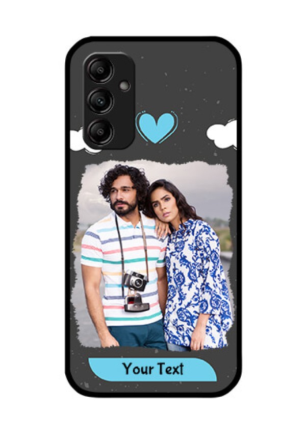 Galaxy A14 5G Custom Glass Phone Case - Splashes with love doodles Design