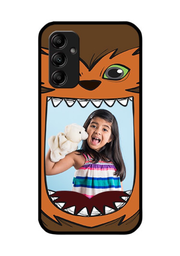 Galaxy A14 5G Photo Printing on Glass Case - Owl Monster Back Case Design