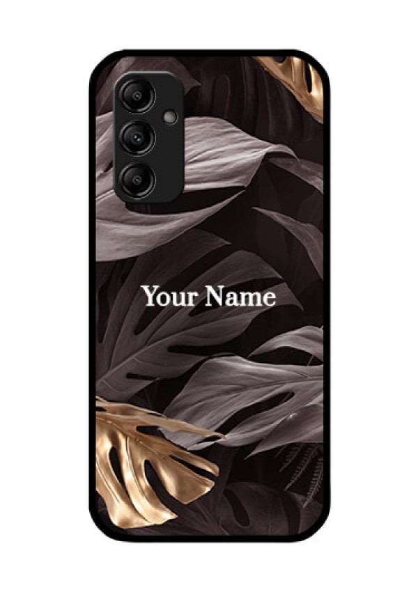 Galaxy A14 Personalised Glass Phone Case - Wild Leaves digital paint Design