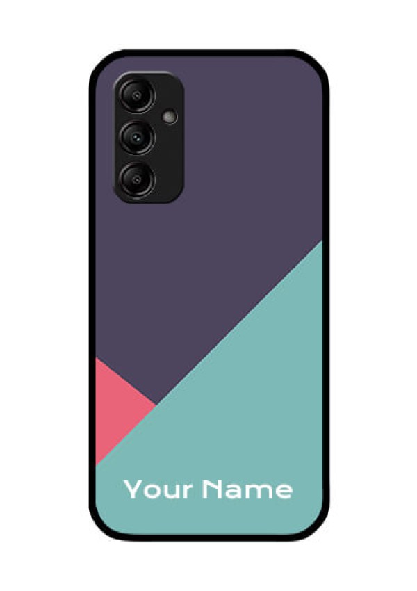 Galaxy A14 Custom Glass Mobile Case - Tri Color abstract Design