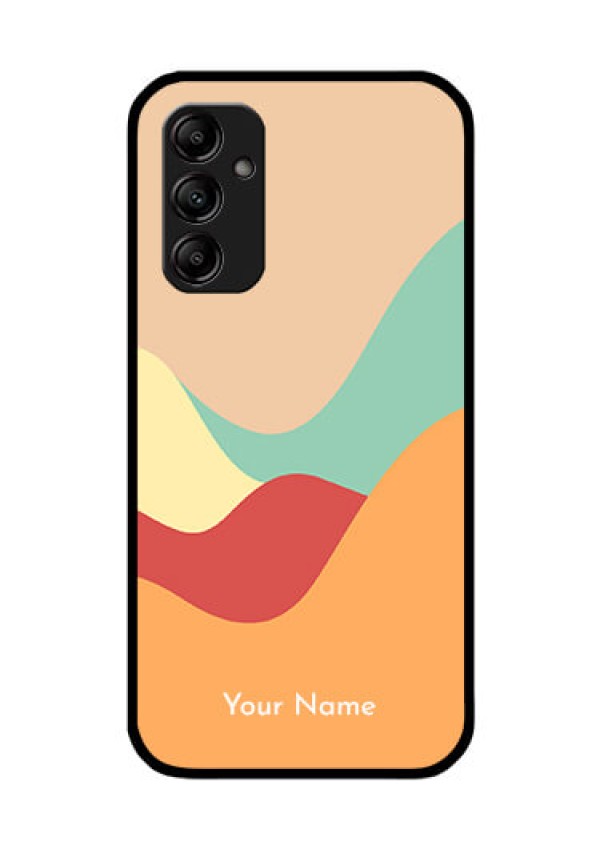 Galaxy A14 Personalized Glass Phone Case - Ocean Waves Multi-colour Design