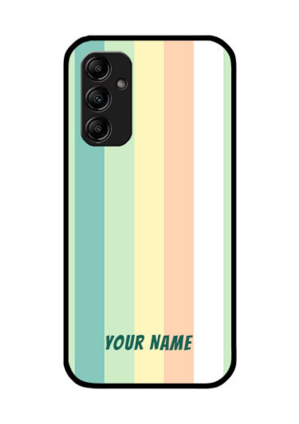 Galaxy A14 Photo Printing on Glass Case - Multi-colour Stripes Design