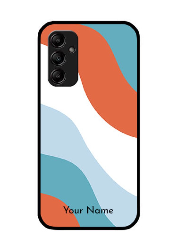 Galaxy A14 Custom Glass Mobile Case - coloured Waves Design