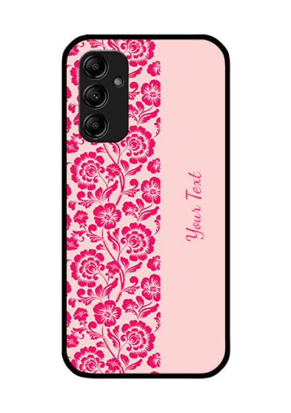 Galaxy A14 Custom Glass Phone Case - Attractive Floral Pattern Design