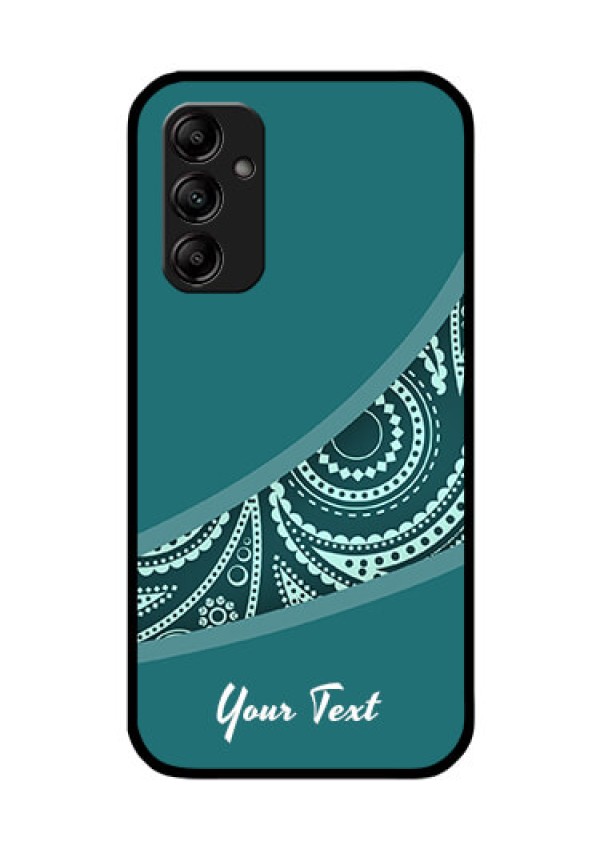 Galaxy A14 Photo Printing on Glass Case - semi visible floral Design