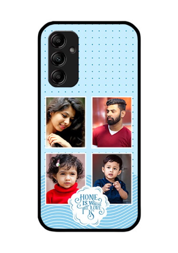 Galaxy A14 Custom Glass Phone Case - Cute love quote with 4 pic upload Design
