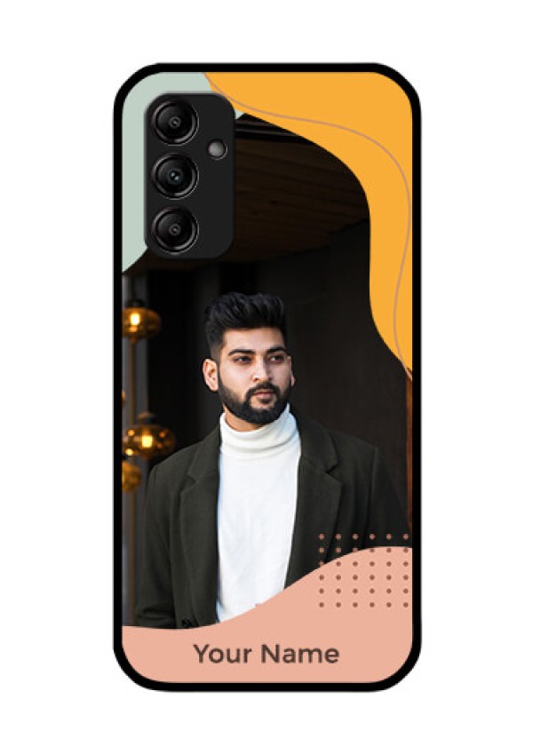 Galaxy A14 Personalized Glass Phone Case - Tri-coloured overlay design