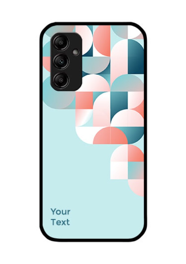 Galaxy A14 Custom Glass Phone Case - Stylish Semi-circle Pattern Design
