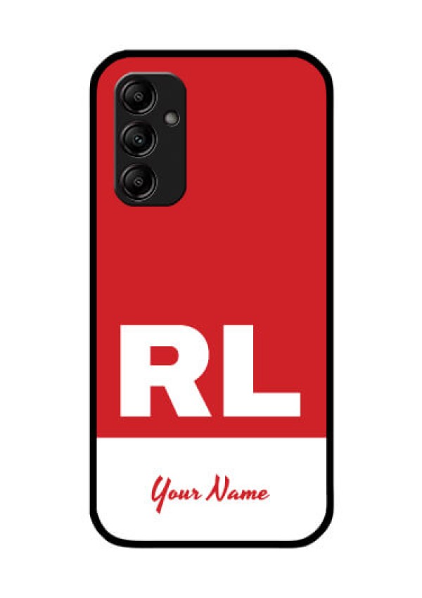 Galaxy A14 Personalized Glass Phone Case - dual tone custom text Design