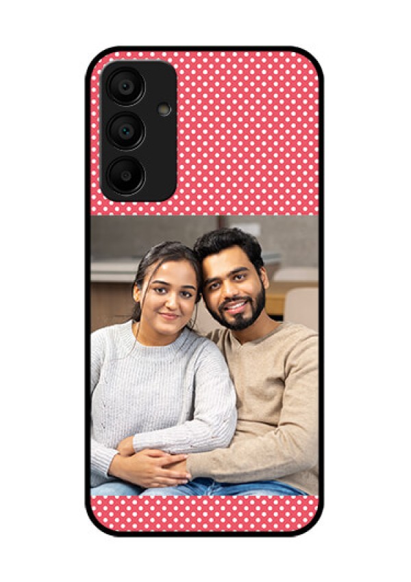 Samsung Galaxy A15 5G Custom Glass Phone Case - White Dotted Design