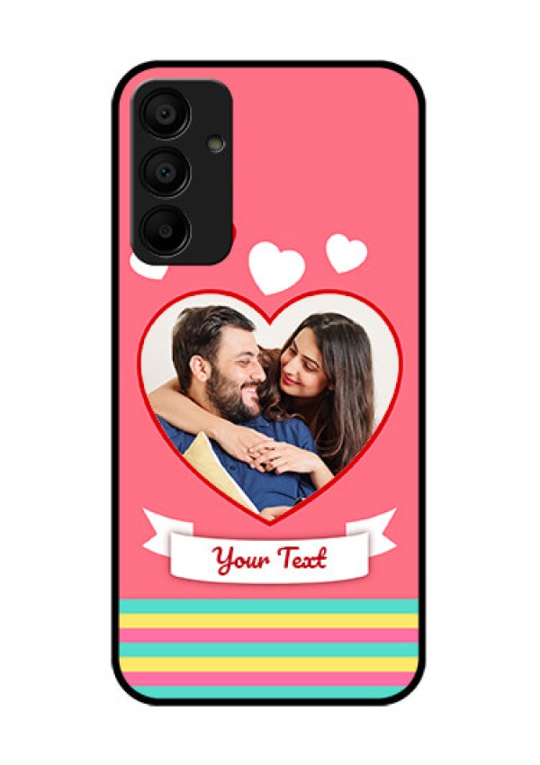 Samsung Galaxy A15 5G Custom Glass Phone Case - Love Shapes Doodle Design