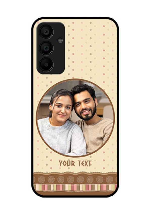 Samsung Galaxy A15 5G Custom Glass Phone Case - Brown Dotted Mobile Case Design