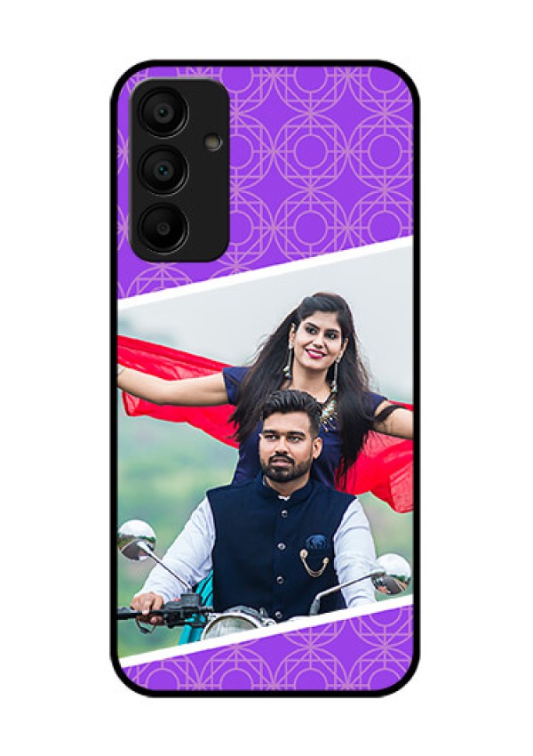Samsung Galaxy A15 5G Custom Glass Phone Case - Violet Color Pattern Design