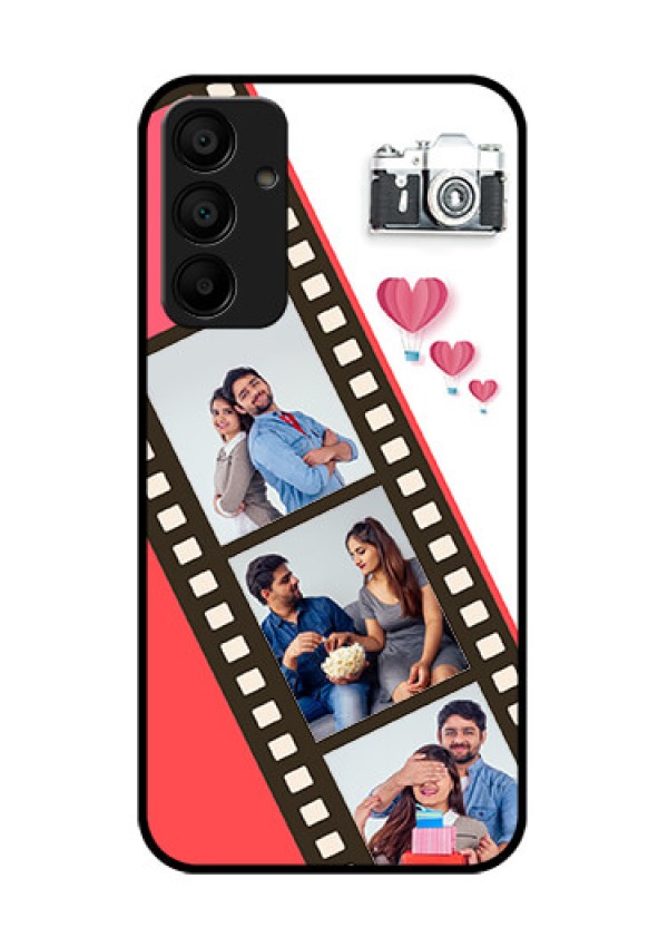 Samsung Galaxy A15 5G Custom Glass Phone Case - 3 Image Holder With Film Reel