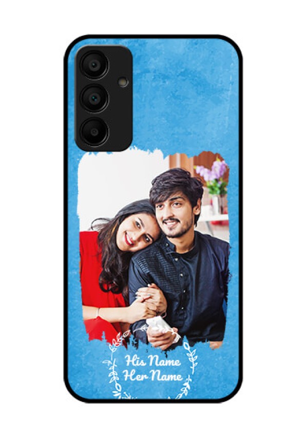 Galaxy A15 5G Custom Glass Phone Case - Blue Color Vintage Design