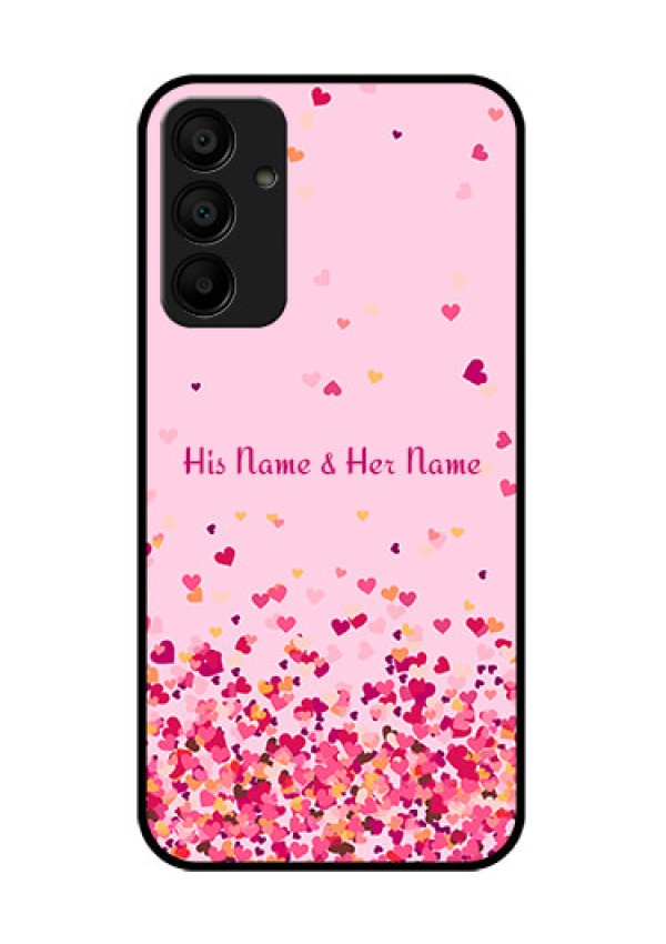 Samsung Galaxy A15 5G Custom Glass Phone Case - Floating Hearts Design