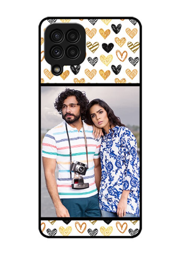 Galaxy A22 4G Photo Printing on Glass Case  - Love Symbol Design