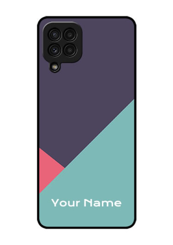 Galaxy A22 4G Custom Glass Mobile Case - Tri Color abstract Design