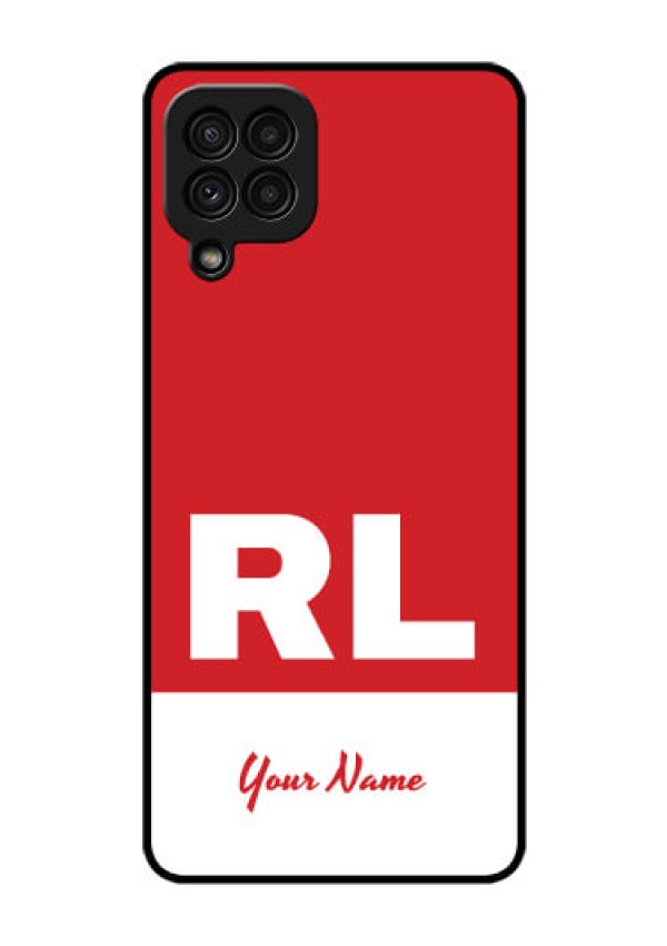 Galaxy A22 4G Personalized Glass Phone Case - dual tone custom text Design