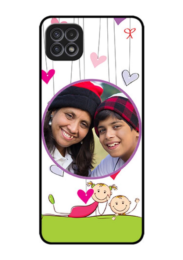 Galaxy A22 5G Photo Printing on Glass Case - Cute Kids Phone Case Design