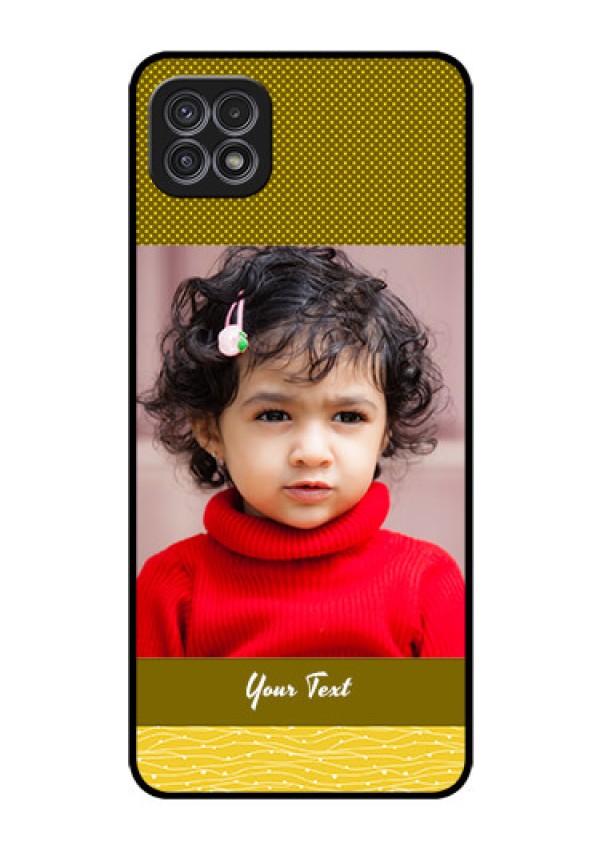 Galaxy A22 5G Custom Glass Phone Case - Simple Green Color Design