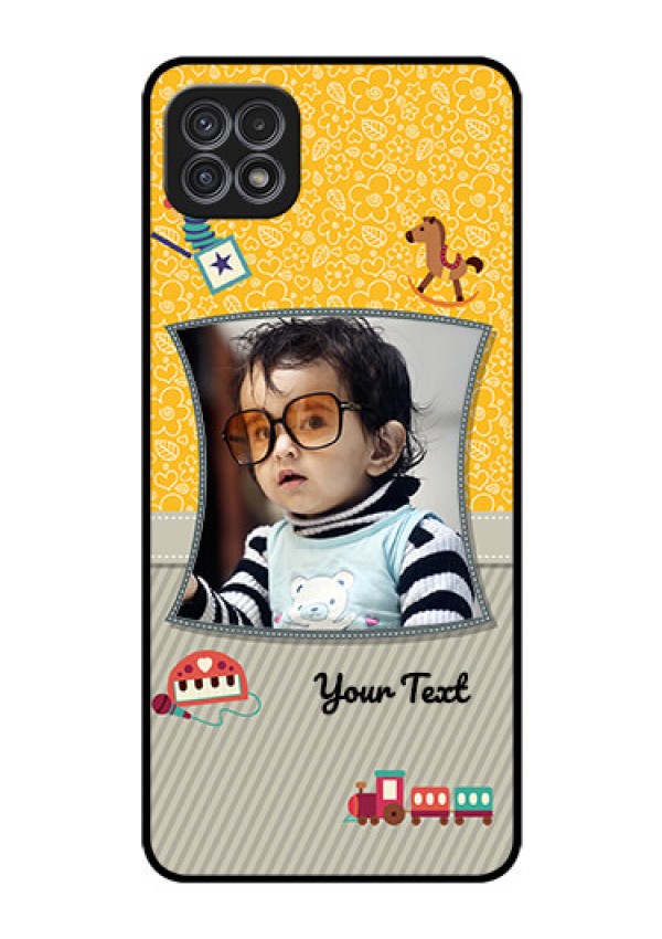 Galaxy A22 5G Personalized Glass Phone Case - Baby Picture Upload Design