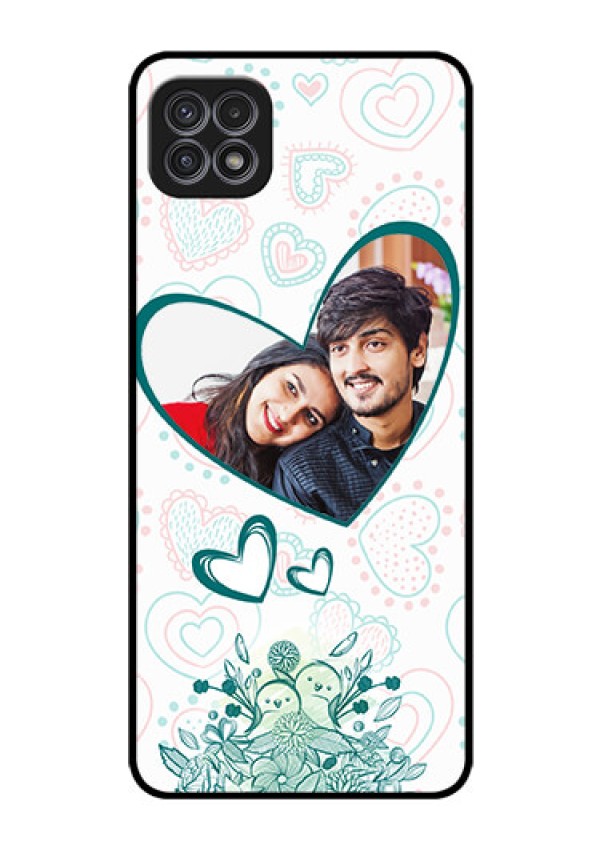 Galaxy A22 5G Photo Printing on Glass Case - Premium Couple Design