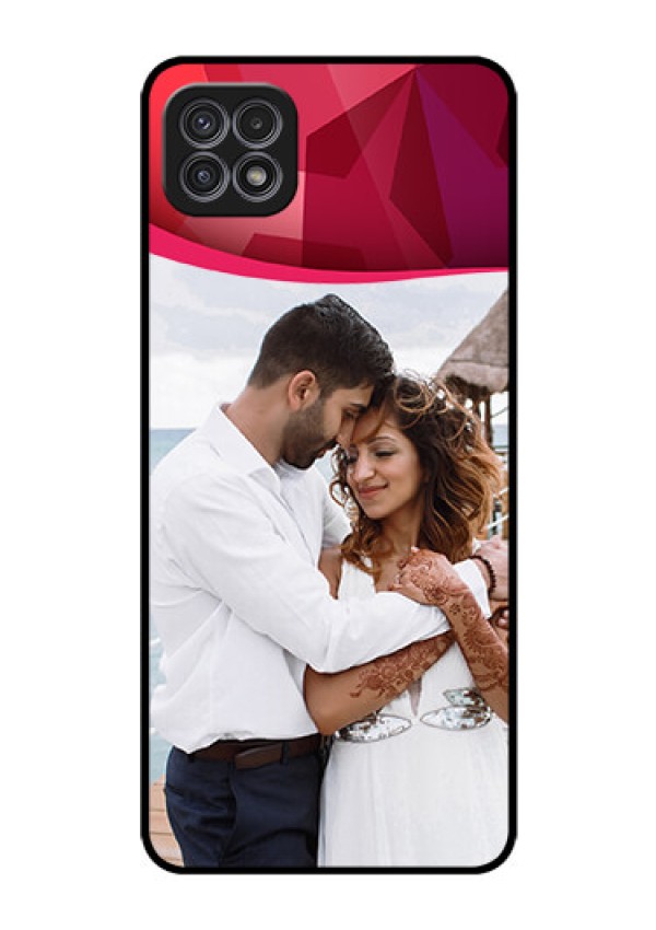 Galaxy A22 5G Custom Glass Mobile Case - Red Abstract Design