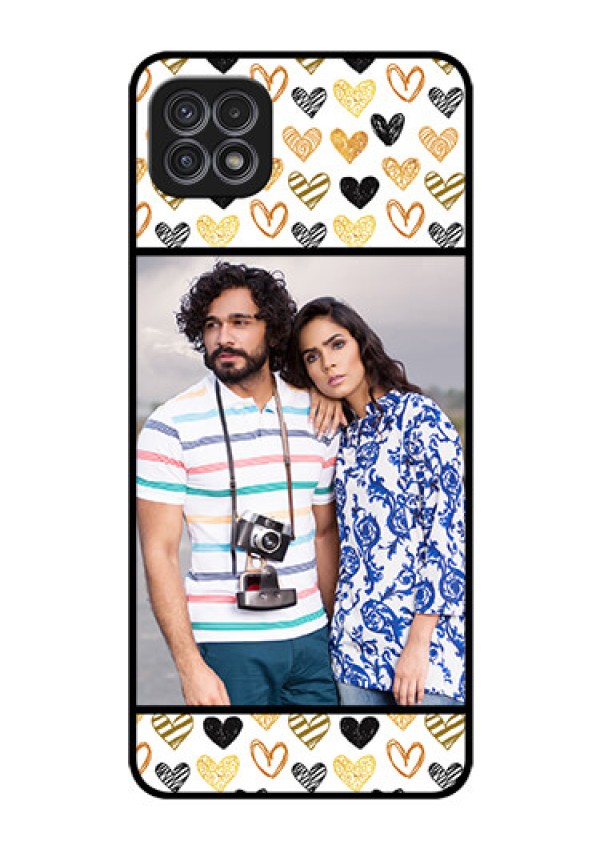 Galaxy A22 5G Photo Printing on Glass Case - Love Symbol Design