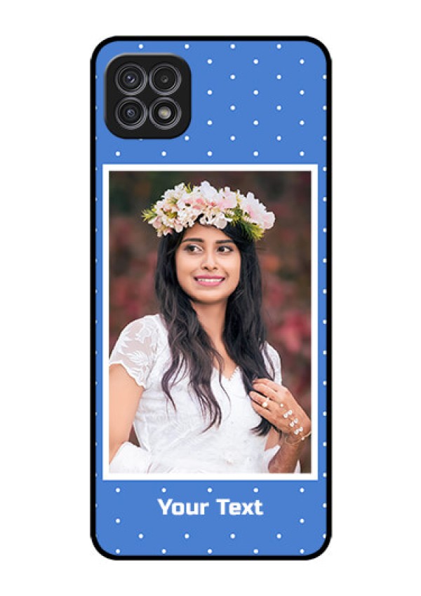 Galaxy A22 5G Photo Printing on Glass Case - Polka dots design