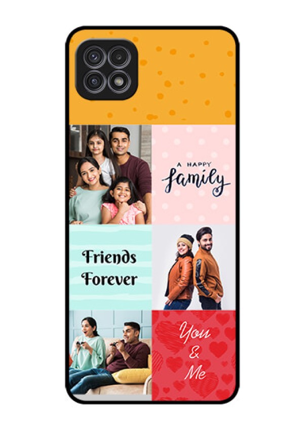 Galaxy A22 5G Personalized Glass Phone Case - Images with Quotes Design