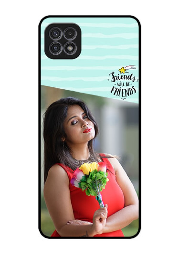 Galaxy A22 5G Custom Glass Phone Case - Friends Picture Icon Design