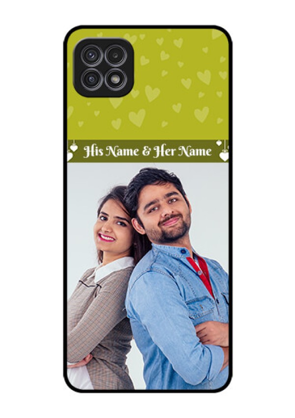 Galaxy A22 5G Custom Glass Phone Case - You & Me Heart Design