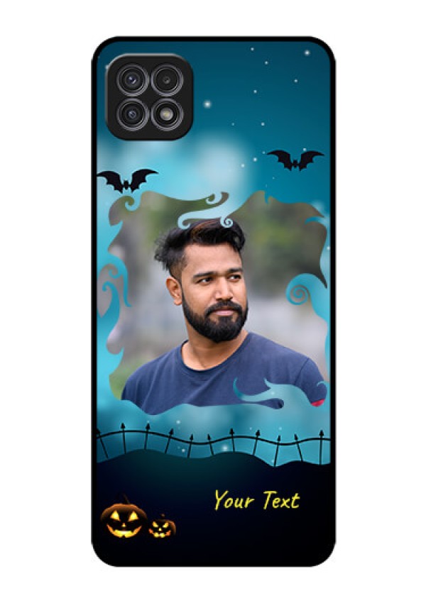 Galaxy A22 5G Custom Glass Phone Case - Halloween frame design