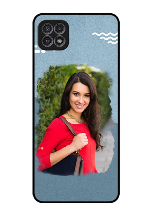 Galaxy A22 5G Custom Glass Mobile Case - Grunge Line Art Design