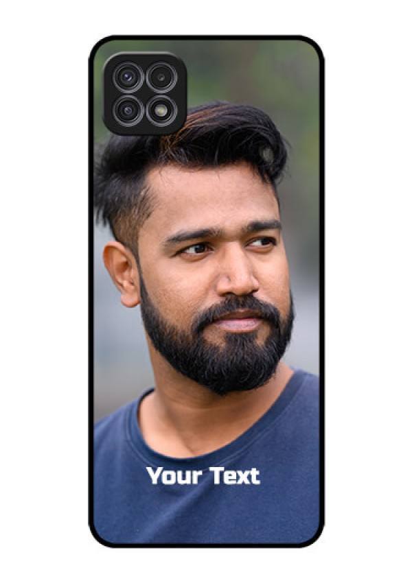 Galaxy A22 5G Glass Mobile Cover: Photo with Text