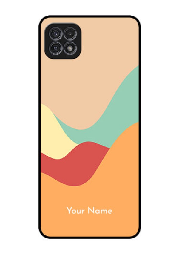 Galaxy A22 5G Personalized Glass Phone Case - Ocean Waves Multi-colour Design