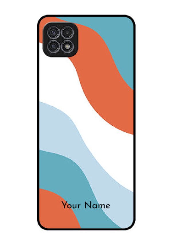 Galaxy A22 5G Custom Glass Mobile Case - coloured Waves Design