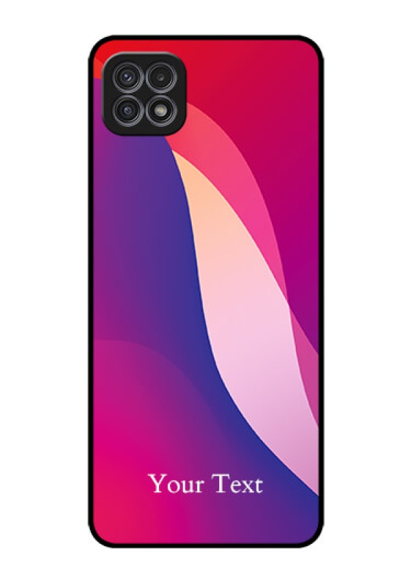 Galaxy A22 5G Personalized Glass Phone Case - Digital abstract Overlap Design