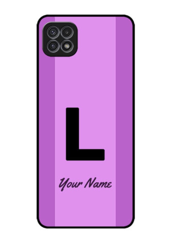 Galaxy A22 5G Custom Glass Phone Case - Tricolor custom text Design
