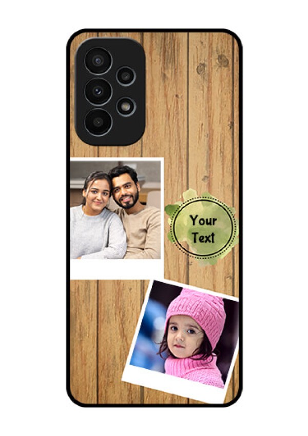 Galaxy A23 4G Custom Glass Phone Case - Wooden Texture Design
